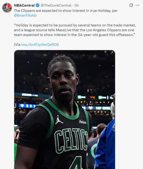 快船欲交易霍勒迪？美媒曝3換1方案：哈登或成二號位新星