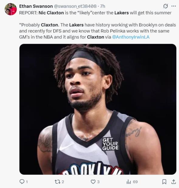 湖記透露克拉克斯頓成意中人：美媒模擬4換3方案 570萬再簽卡皇替補