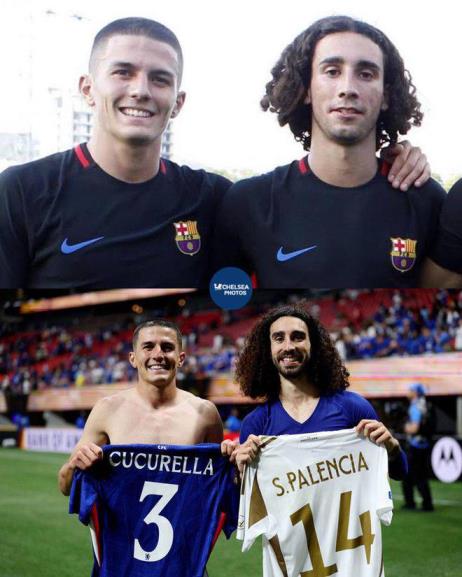 庫庫雷利亞與帕倫西亞賽后互換球衣，皆出自拉瑪西亞