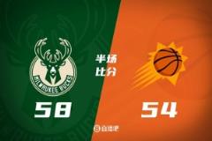 半場(chǎng)戰(zhàn)報(bào)：杜蘭特16分 布克15分5助 字母哥15分 太陽落后雄鹿4分