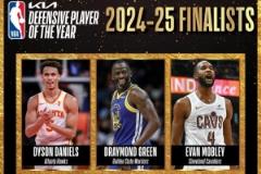 最佳防守球員候選名單：丹尼爾斯、追夢格林和莫布里