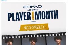 20歲奧賴?yán)?月最佳球員，7球3助全場(chǎng)首發(fā)