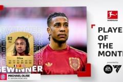 奧利塞4場(chǎng)1球3助攻當(dāng)選德甲4月最佳球員