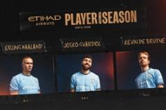 曼城賽季最佳球員候選名單公布：哈蘭德、格瓦迪奧爾、德布勞內(nèi)