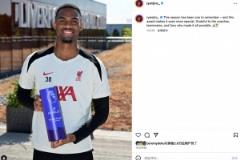 赫拉芬貝赫獲選最佳年輕球員，社交媒體感恩教練、隊友與球迷