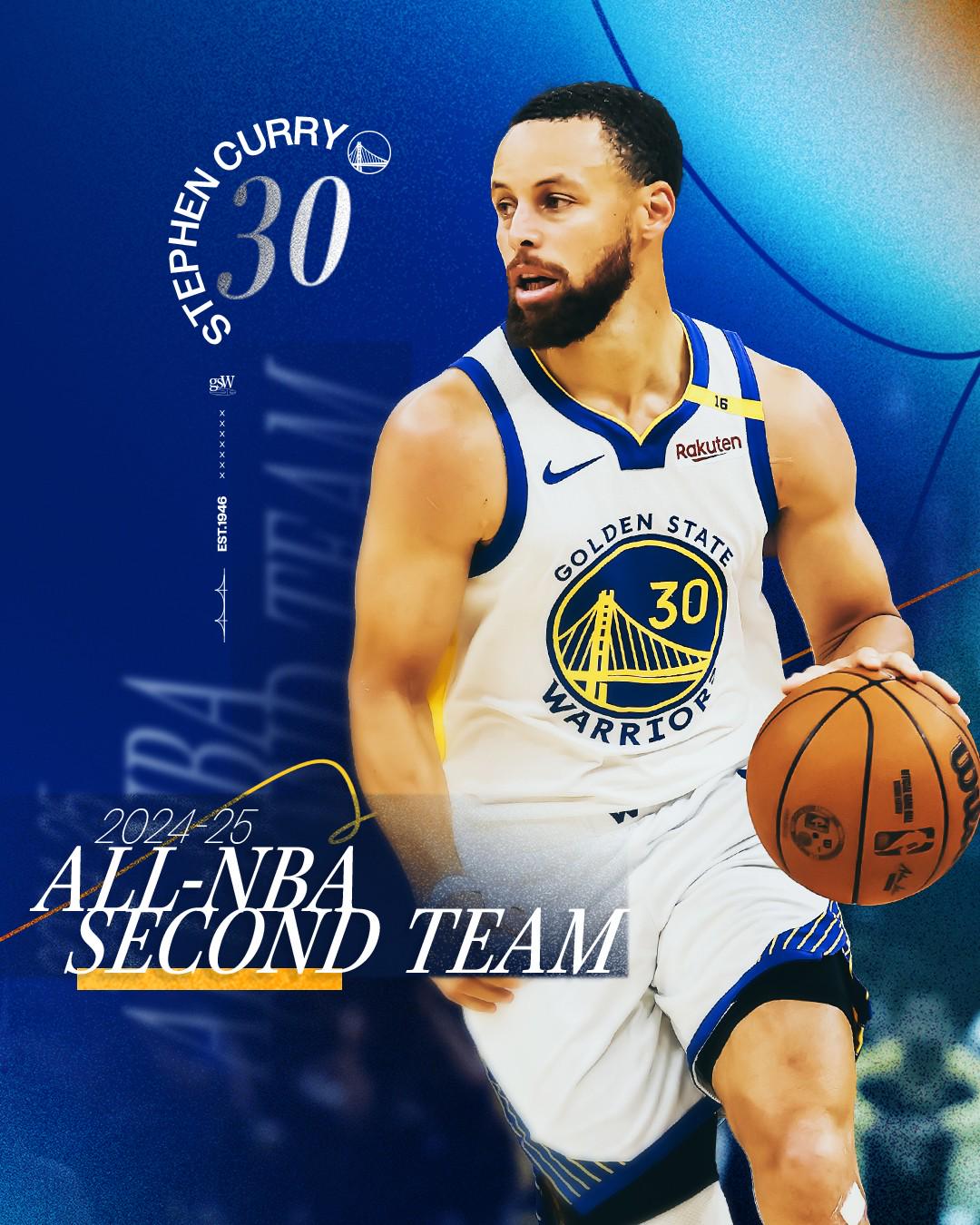 庫里追平喬丹 成為NBA歷史第11位入選最佳陣容11次的球員