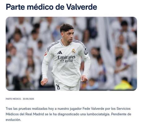 皇馬官方：巴爾韋德確診腰坐骨神經(jīng)痛，預(yù)計傷缺一周