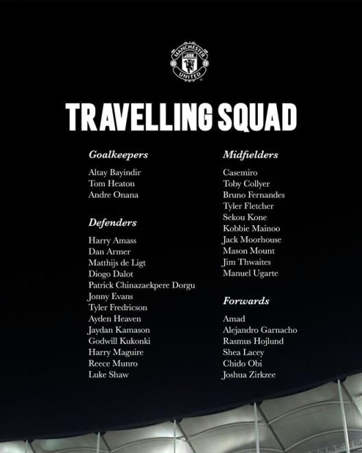 曼聯(lián)亞洲行大名單：布魯諾·費(fèi)爾南德斯與加納喬領(lǐng)銜，利馬與約羅缺席